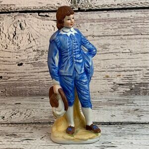 Brinn's Blue Boy Figurine Vintage Porcelain Collectible Decor 8" Tall
